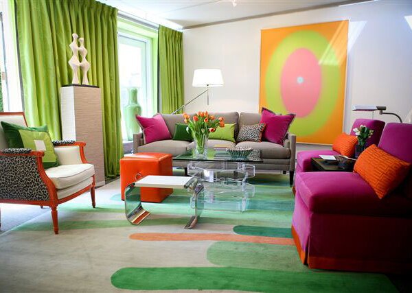 colorful vintage living room decor