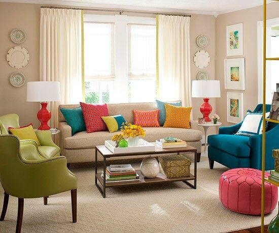 very cute colorful living room