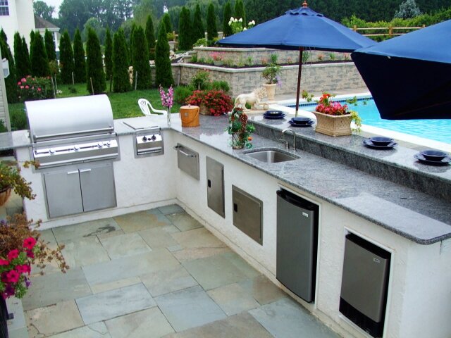 outdoor pool kitchen design
