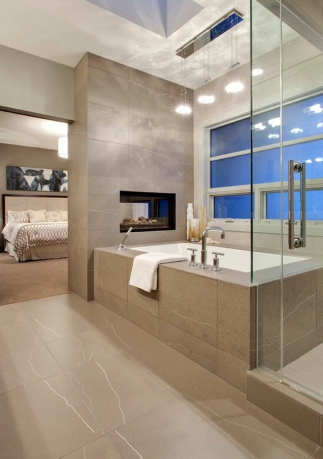 very modern bathroom design near the bedroom