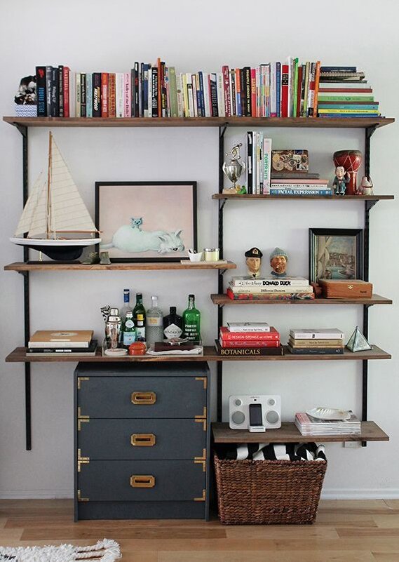 wall mounted bookcase for small flats