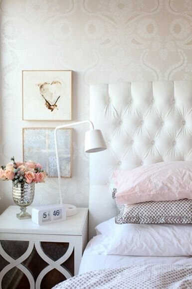 white feminine bedroom design