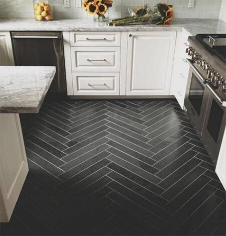black kitchen flooring