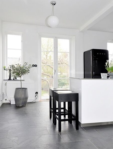 modern white kitchen flooring