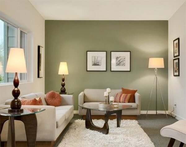 olive green living room