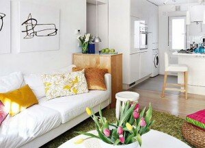 small apartment decorated with white