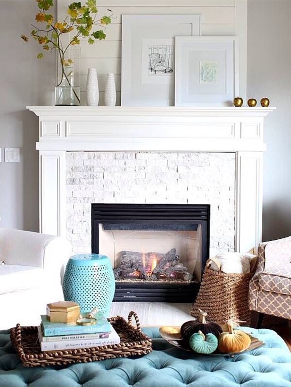 2019 living room decorating with fireplace