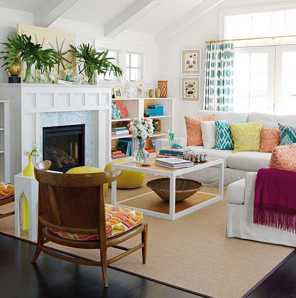 bright colored living room design
