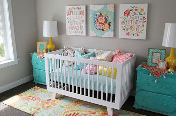 colorful bright nursery design