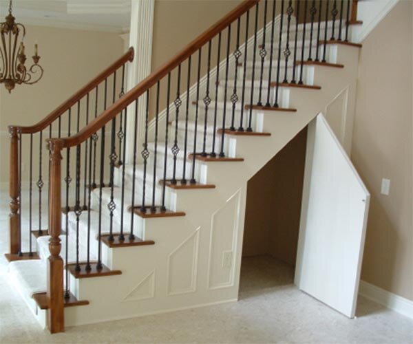 hidden storage under the stairs