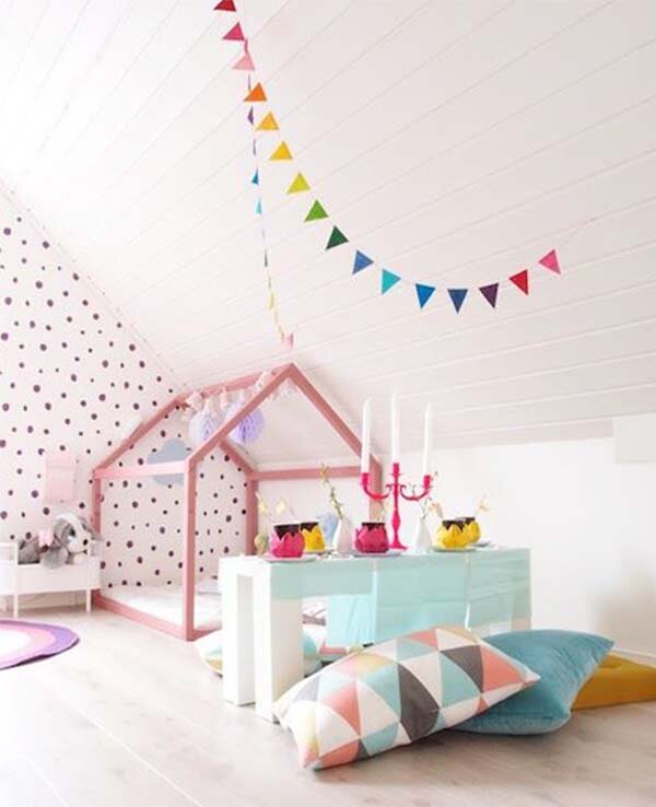 minimalist creative colorful kid's room design