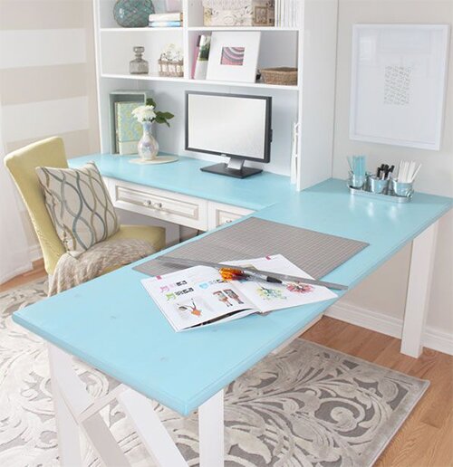 pastel colored home office
