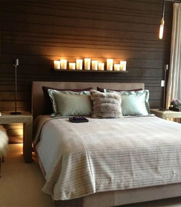 romantic bedroom with candles