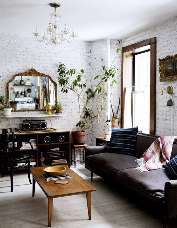 stylish living room decor with plants