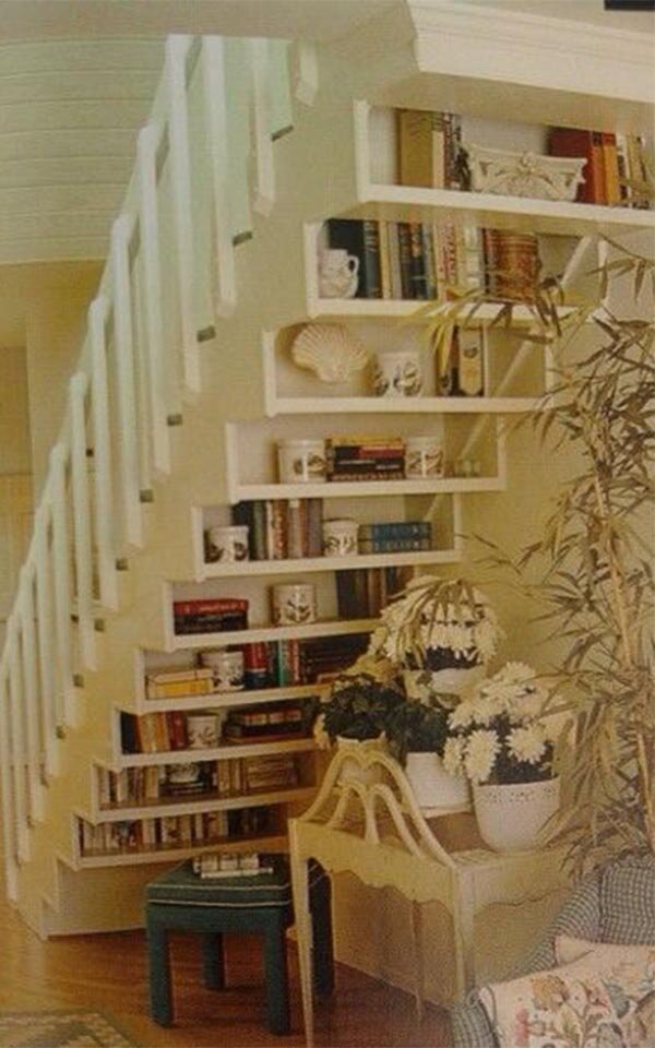 under the stairs shelves