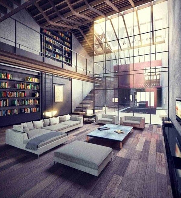 very large modern living room decor