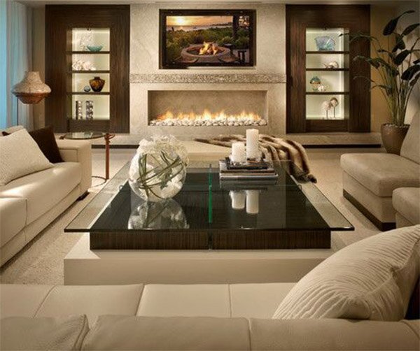 white modern living room design