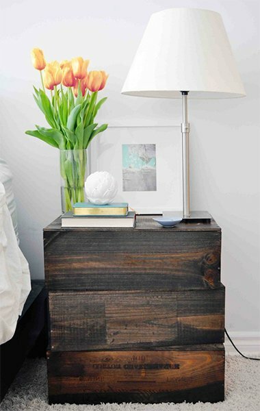 wooden creative nightstand