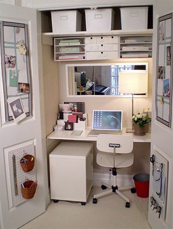 work space idea for closet