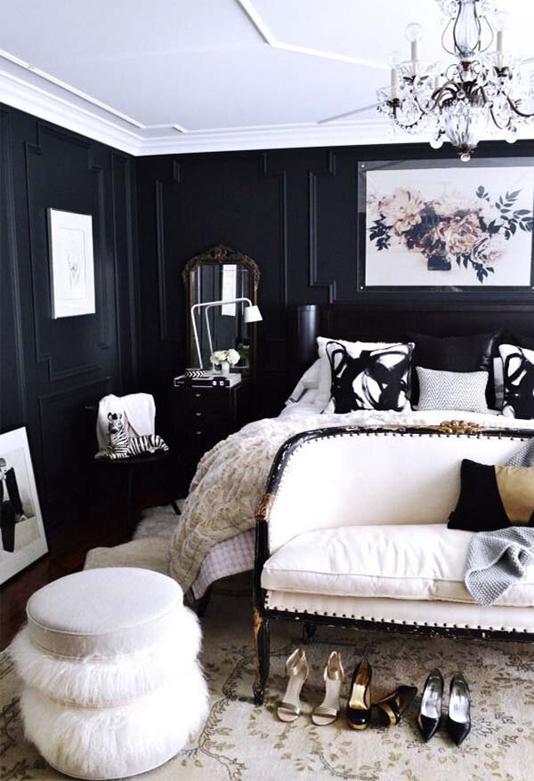 black and white modern master bedroom design