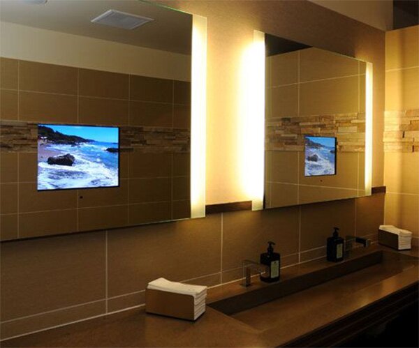 tv in bathroom mirror
