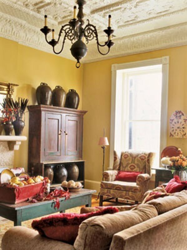 yellow living room