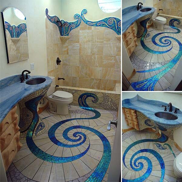 creative bathroom flooring