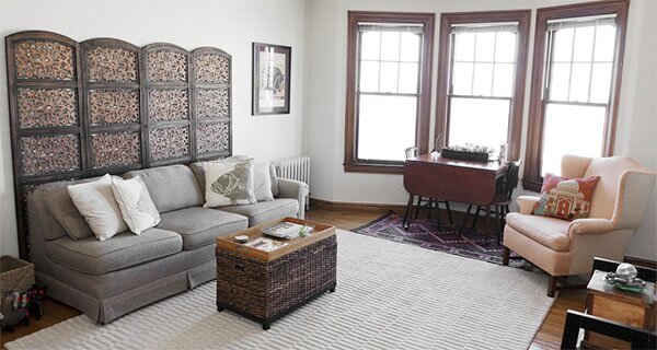 bright stylish cosy living room