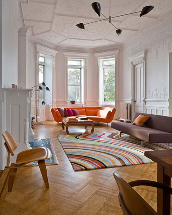 colorful large living room design