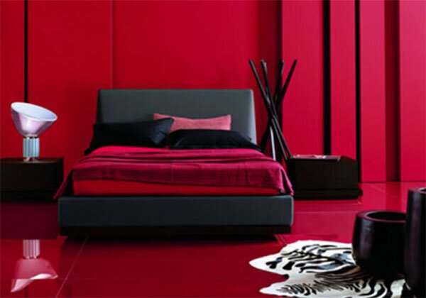 cosy red bedroom