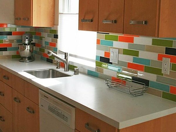 colorful creative kitchen backsplash