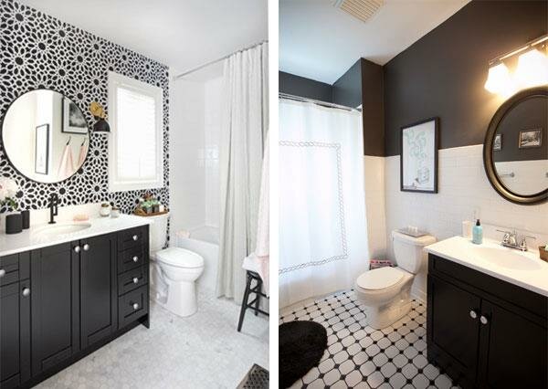 Black White Color Combinations for Bathrooms