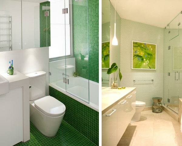 Grass Green & White Color Combinations for Bathrooms