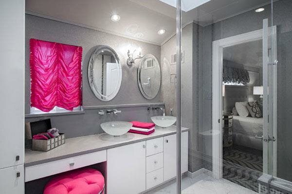 Fuchsia & Gray Color Combinations for Bathrooms