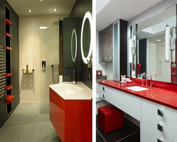 white red black Color Combinations for Bathrooms 20