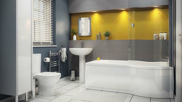 Mustard Yellow & Grey Color Combinations for Bathrooms