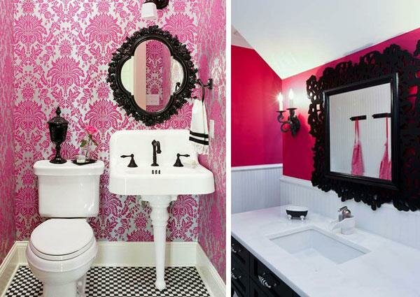 Pink & Black & White Color Combinations for Bathrooms