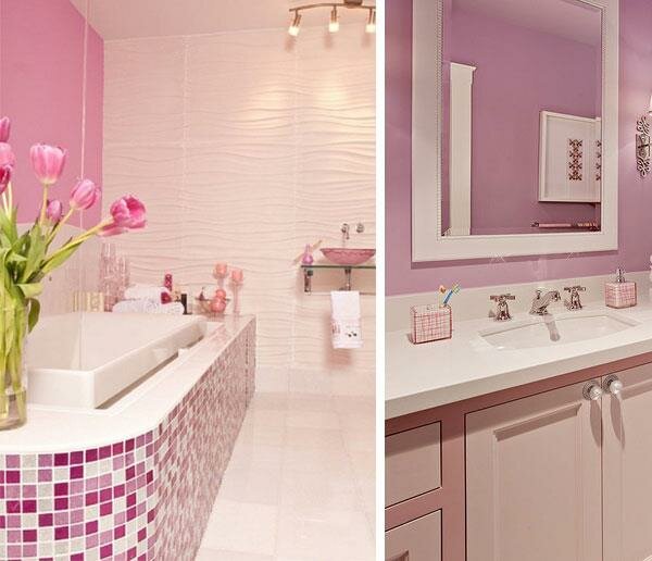 Purple Pink Color Combinations for Bathrooms 22