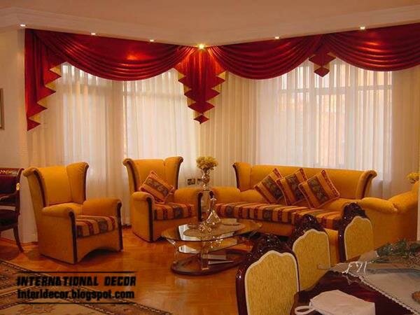 Red Living room design 10