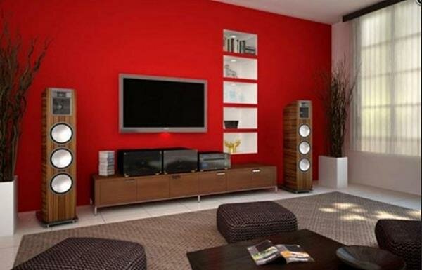 Red Living room design 16