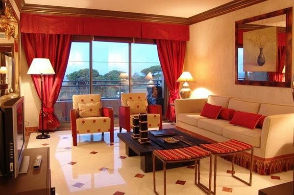 Red Living room design 3