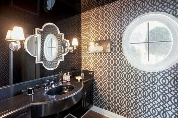 elegant black bathroom decorating
