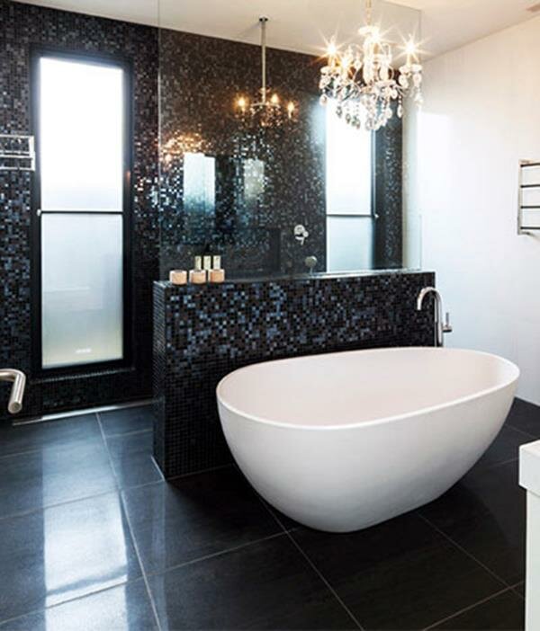 chic black bathroom