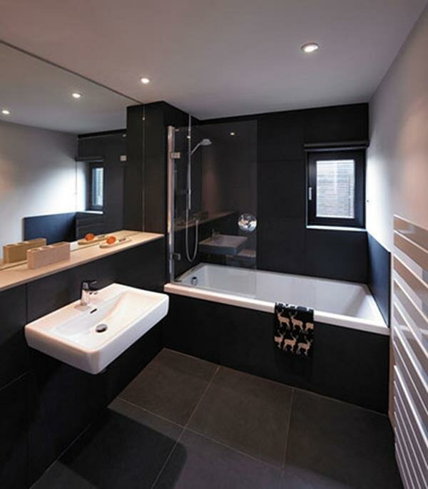 stylish black bathroom