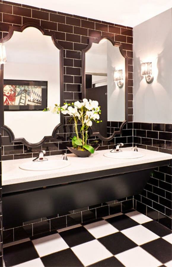 black bathroom interior design