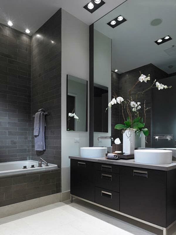 stylish black bathroom