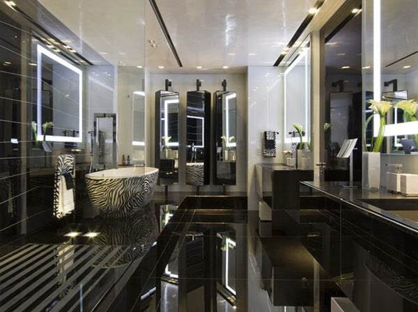 modern black bathroom 